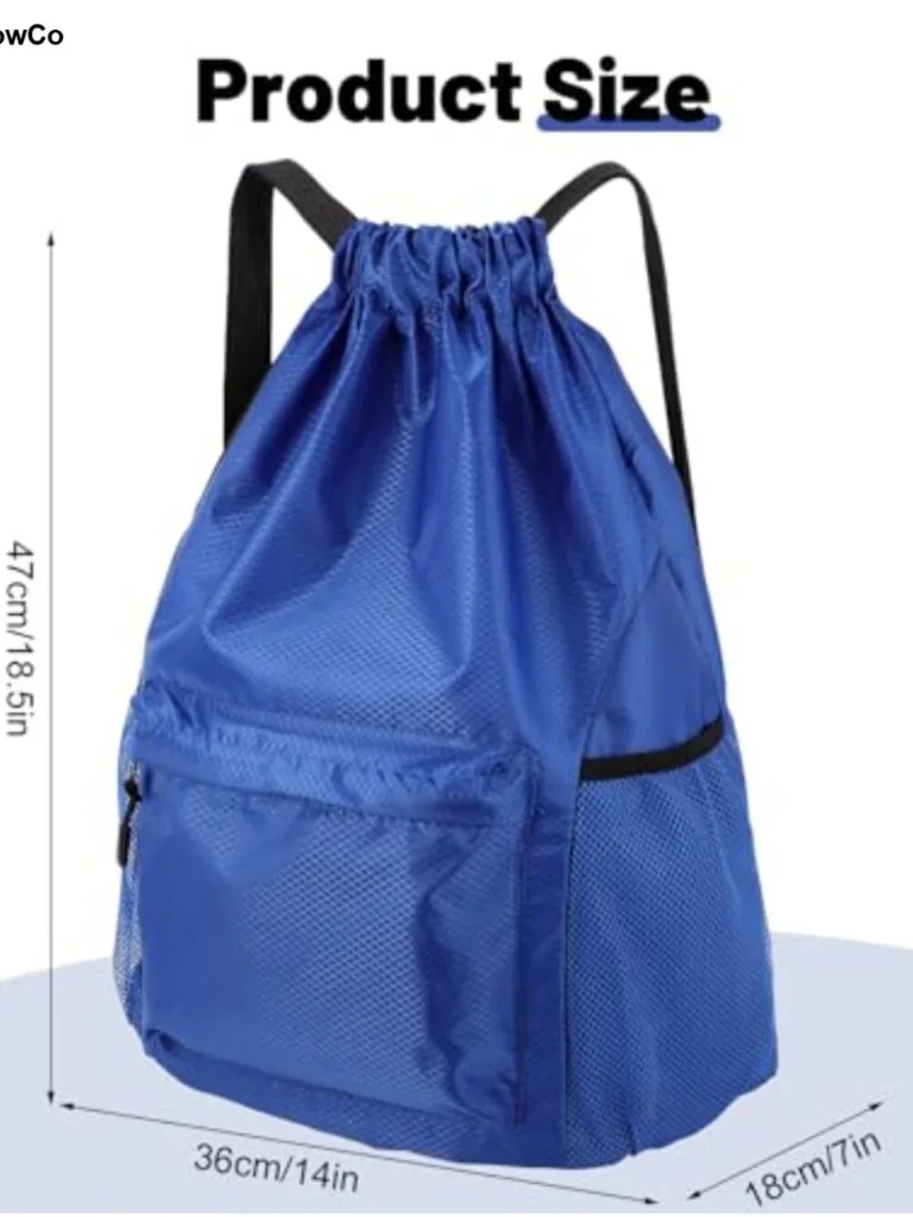 Drawstring Backpack Gym Swim Bag Lightweight Nylon Waterproof Large